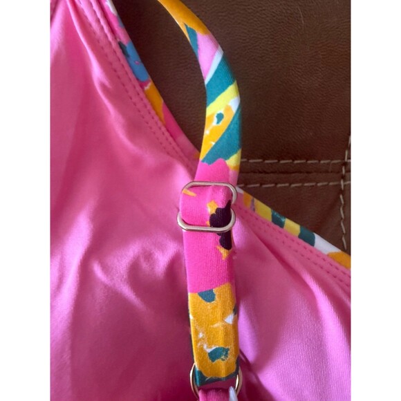 Anne Cole V-Wire Floral Bikini Top &  Convertible Bottom -Pink, Yellow, Green 2X - Picture 10 of 16